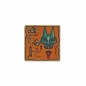 3068px19  Lego Tile tan with pattern map orange and hieroglyphs