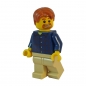 twn075 Lego Minifigure with plaid dark blue shirt and tan legs