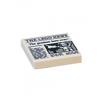 3068bpb1105  Lego Tile white with THE LEGO NEWS pattern