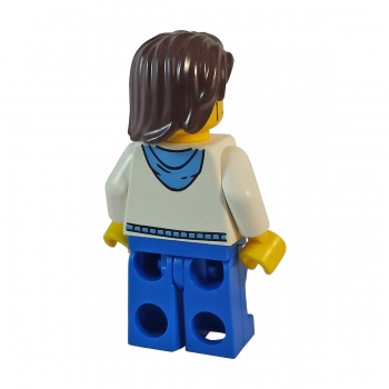 cty190 Lego Minifigure with white hoodie and blue pocket