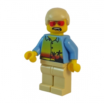 twn077 Lego Minifigure with shirt sunset and palm trees