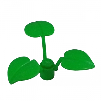 Lego Flower Stem with 3 Leaves green