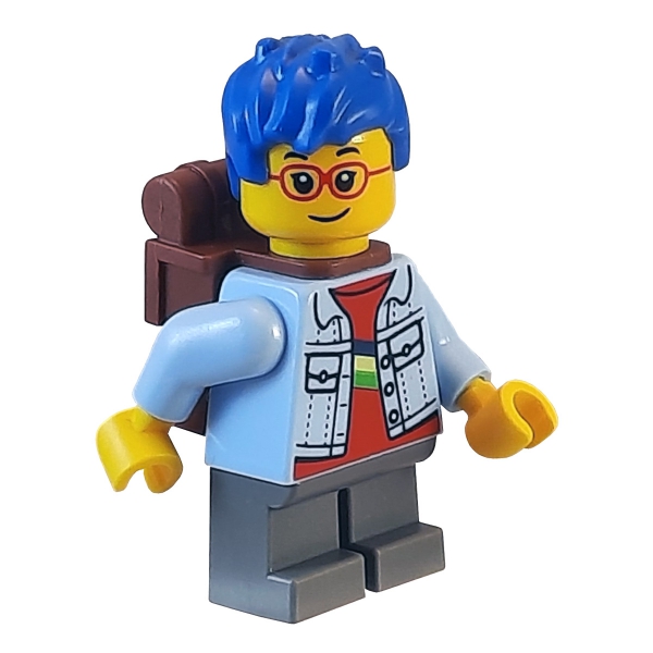 cty1393 Lego Minifigur Junge mit blauen Haaren