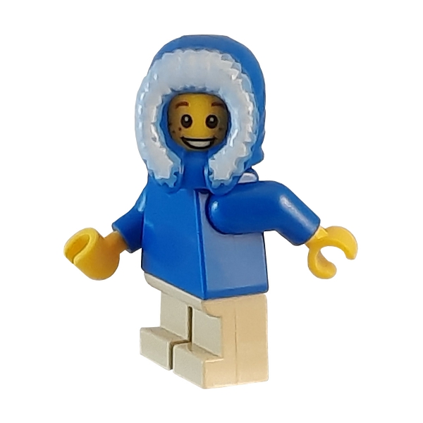 hol057 Lego Minifigure Boy with blue hooded jacket