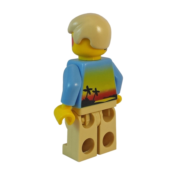 twn077 Lego Minifigure with shirt sunset and palm trees